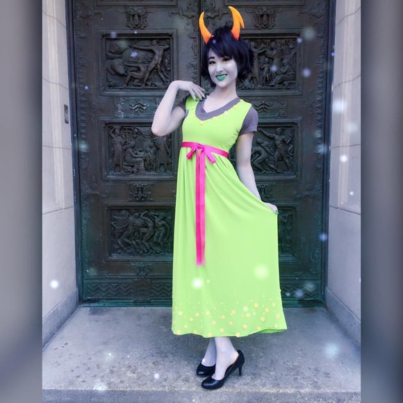 Kanaya Maryam MSPA Homestuck Green dress Handmade Cosplay Costume - Picture 1 of 7